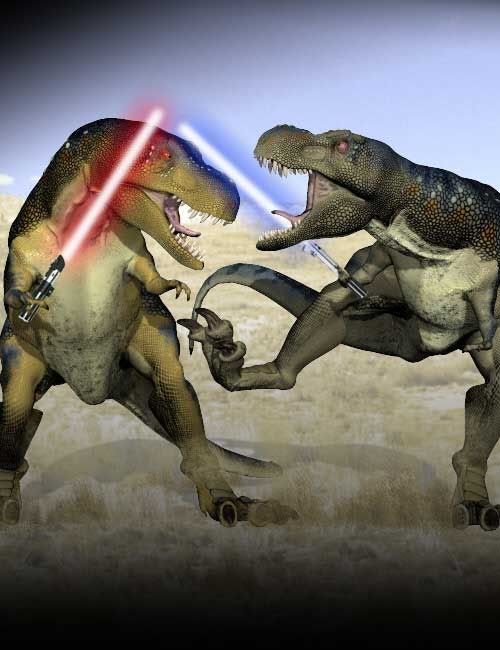 two t rex fighting