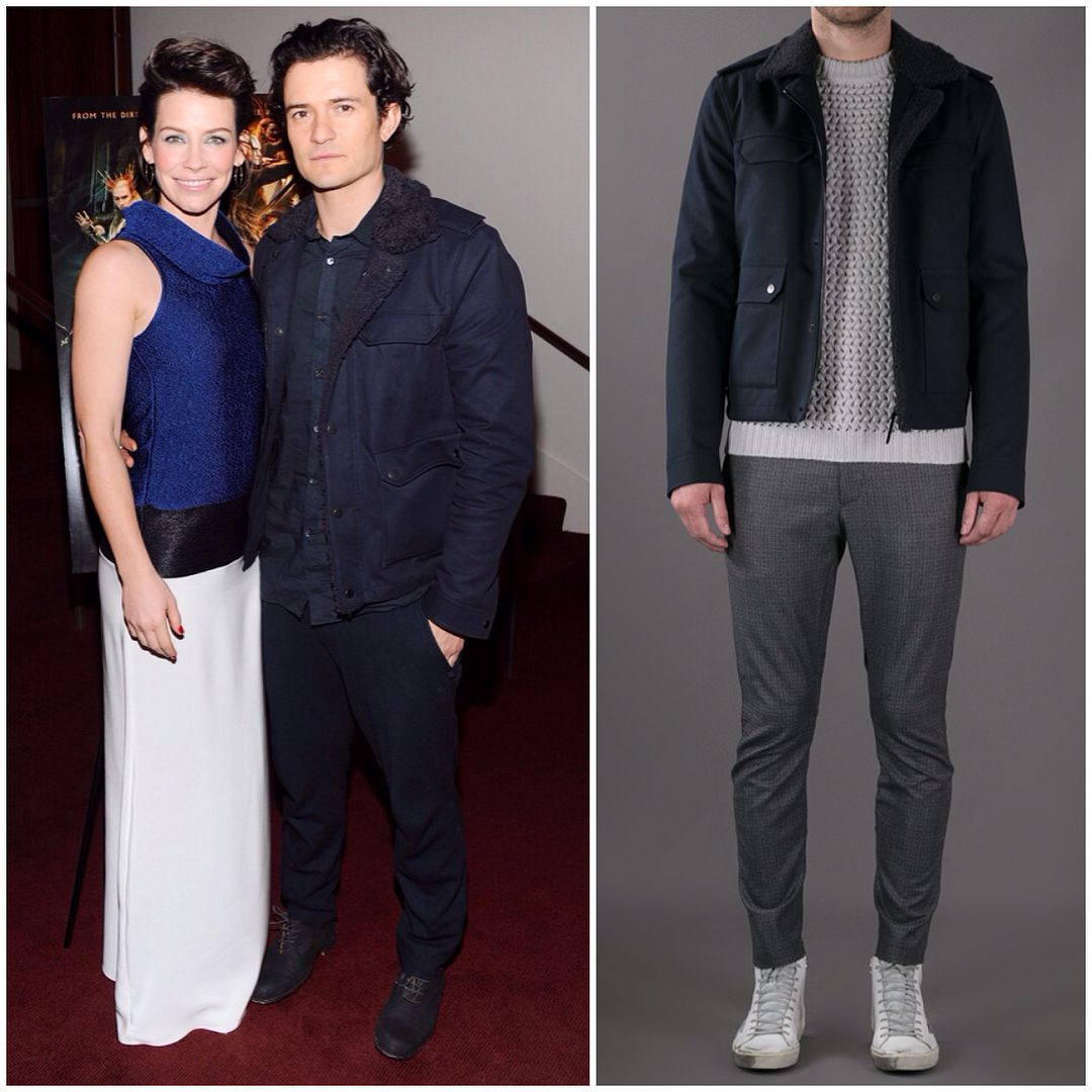 Evangeline Lilly and Orlando Bloom in Lanvin - The Hobbit: The Desolation of Smaug NYC Screening