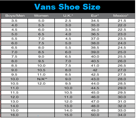 vans to adidas sizing