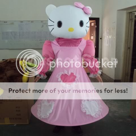 Pink HELLO KT Cat fancy adult cartoon mascot costume  