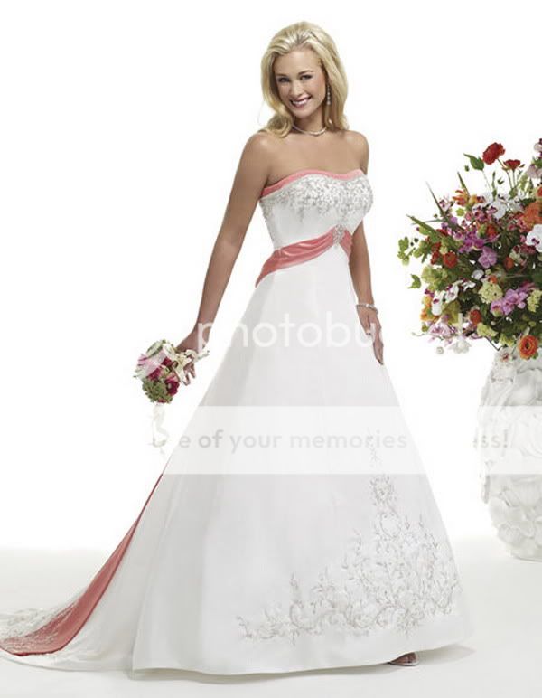 Embroider Satin Bridesmaid Dress/Wedding Gowns All Size  