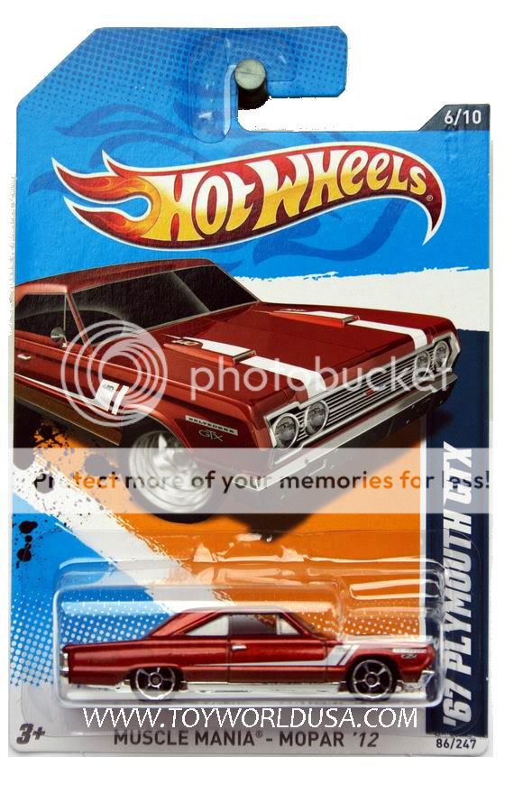 2012 Hot Wheels Muscle Mania   Mopar #86 67 Plymouth GTX  