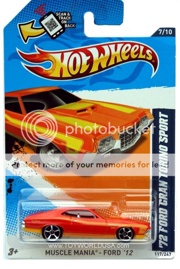 2012 Hot Wheels Muscle Mania Ford #117 1972 Ford Gran Torino Sport