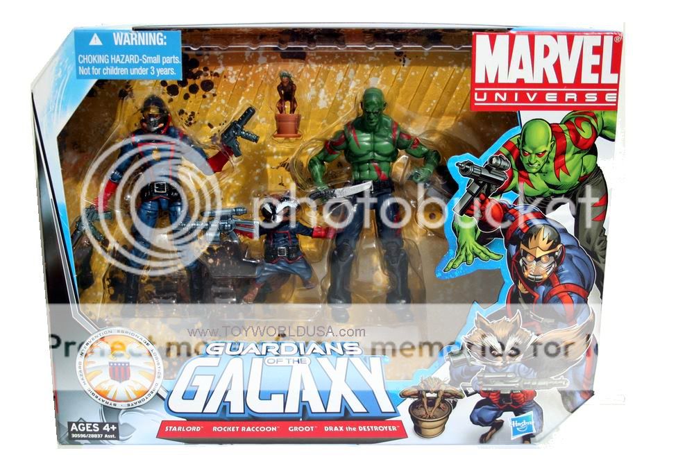 Marvel Universe Guardians of the Galaxy Starlord Rocket Raccoon Groot 