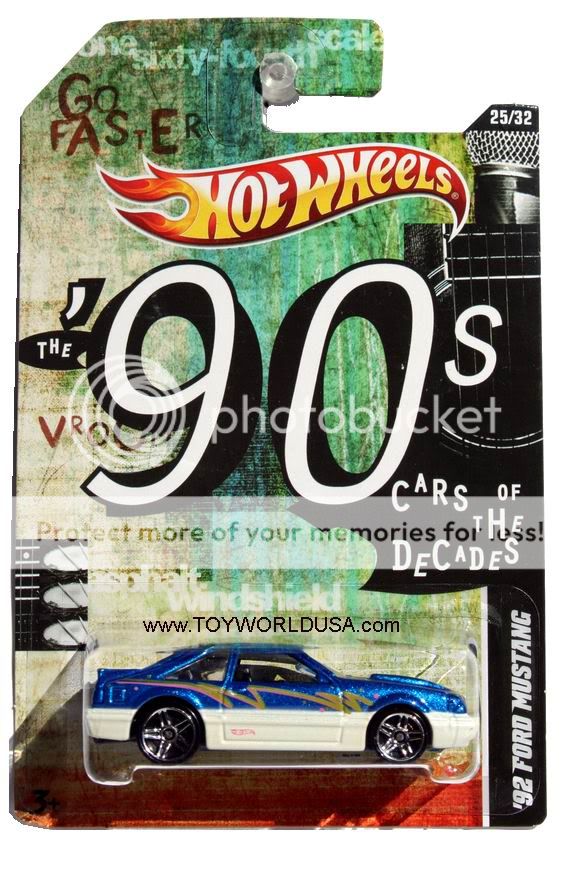 Hot Wheels Cars of the Decades #25 1992 Ford Mustang The 90s  