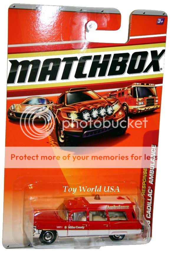 2010 Matchbox 55 63 Cadillac Ambulance Emergency Red